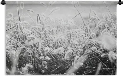 Produktbild von MuchoWow® Wandteppich Wandbehang Winter - Eiscreme - Schwarz - Weiß 120x80 cm Tapisserie Dekoration Wandtuch - Wanddekorationen - Wandtücher