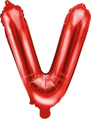 Immagine prodotto di Palloncino in foil lettera "V", 35 cm, rosso (1 scatola / 50 pezzi)