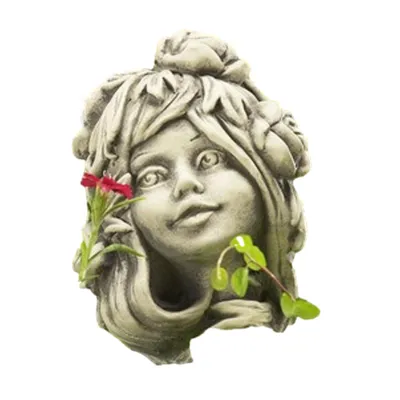 Produktbild von Blumenkind Trollblume Kopf zur Dekoration für den Garten zum Aufstecken, Frostfest als Steinfigur zur Gartengestaltung, Gartenfigur 19-90055