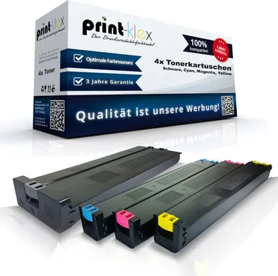 Produktbild von 4x kompatible Tonerkartuschen für Sharp MX 4101N MX 5000N MX 5001N MX 5100N MX-50 GTBA MX-31 GTCA MX-31 GTMA MX-31 GTYA Schwarz Cyan Magenta Yellow Sparset KCMY - Office Pro Serie