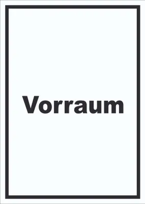 Produktbild von Vorraum Schild mit Text Diele Vorzimmer hochkant A3 Rückseite selbstklebend