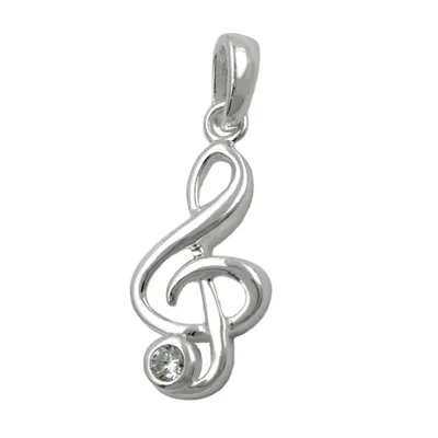 Produktbild von Anhänger 17x8mm Notenschlüssel Silber 925 silber 17x8mm