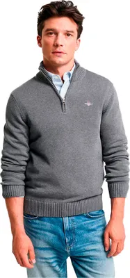 Zdjęcie produktu dla Gant Casual sweter z zamkiem błyskawicznym szary M mężczyzna szary M