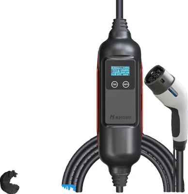 Obrázek produktu pro Nabíječka pro elektromobily, zástrčka typu 2, IP65, odolná proti povětrnostním vlivům, 22 kW a 16A adaptér, TYPE2-a