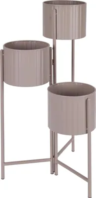 Zdjęcie produktu dla Kwiatownik 3 Doniczki Metal Taupe Matowy