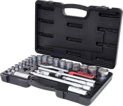 Produktbild von KS Tools 917.0728, Steckschlüssel-Satz, 1/2", 28 Kopf/Köpfe, Chrom-Vanadium-Stahl, 4,2 kg