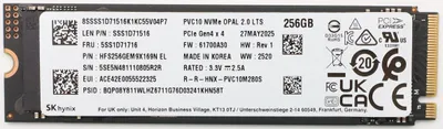 Obrázek produktu pro Lenovo SSD 256GB M.2 2280 LTS PCIe4x4 SKH OP - 256 GB (5SS1D71716)