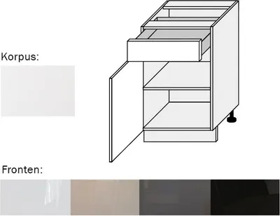 Immagine prodotto di Base combinata (EST-D1SE/50) 50cm acrilico opaco bianco perla Colore frontale selezionabile