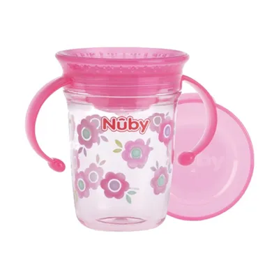 Productafbeelding van 360° Wonderbeker van Tritan™ met handgrepen - Roze - 240 ml - Geschikt vanaf 6 maanden
