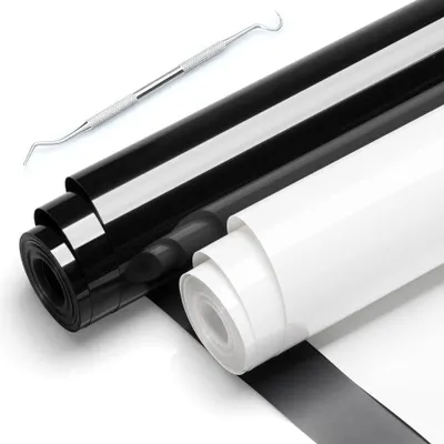 Imagen del producto de Vinilo de corte blanco y negro para textiles 30,5 x 200 cm