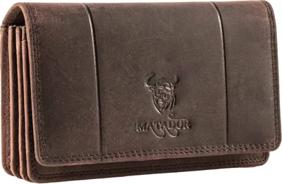 Produktbild von MATADOR VENEDIG Leder Damen Langbörse Geldbeutel Dunkel Braun