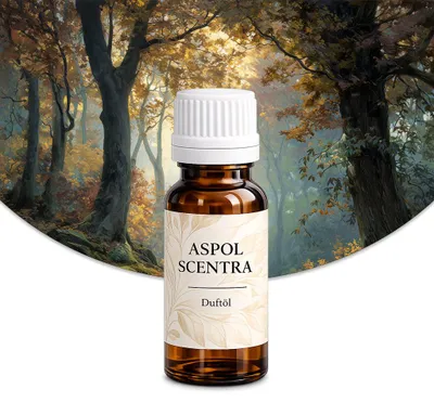 Produktbild von Aspol Scentra Kaschmirholz UFIGREEN Duftöl für Kerzen 20 ml, KI-generiertes Bild