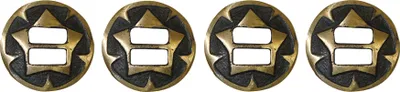 Produktbild von 4 x Conchos für Biker Westen Kutte Western Leder Weste 3,3 cm Ø  aus Metall Messing