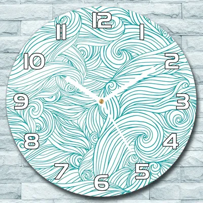 Produktbild von Wanduhr aus Glas Rund fi 30 Wellenlinien Vintage Quarz Deko Schlafzimmer Büro