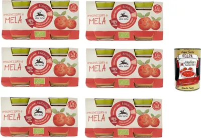Produktbild von 6x Alce Nero Omogeneizzato di Mela Apfelpüree 2x 80g + Italian Gourmet polpa 400g