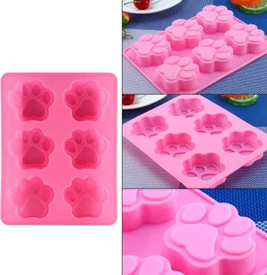 Obrázok produktu pre Malý pes mačka Footprint DIY silikónové tlapky Ice Cube čokoláda fondán cukor remeslo torta nástroj
