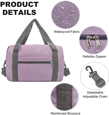 Handgepäck Tasche 40x20x25 cm - Faltbare Reisetasche - Wochenendtasche - Handgepäck für Flugzeuge - Kleine Handgepäck - Lila