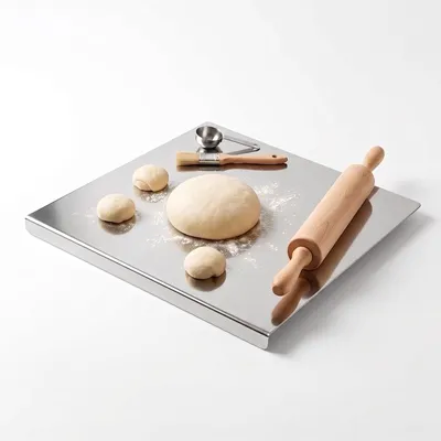 Produktbild von Edelstahl-Schneidebrett – 30 x 40 cm mit Anschlagsrand