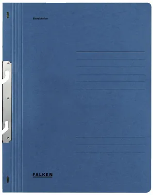 Zdjęcie produktu dla Falken 80000839 Einhakhefter A4 1/1 Vorderdeckel kfm. Heftung, blau, Manilakarton, 250 g/qm