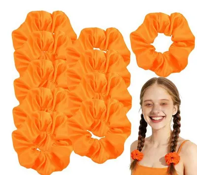 Produktbild von Orangefarbene Haargummis – 10 Stück – Haargummis – Orangefarbene Haargummis – Haaraccessoires – Haargummis zum Königstag – Orangefarbene Accessoires