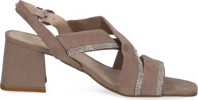 Produktbild von Caprice Damen Sandale Glitzer Blockabsatz Schnalle 9-28300-42, Größe:39 EU, Farbe:Braun