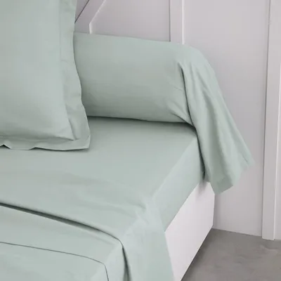 Image de Taie de traversin TODAY Essential, 45 x 185 cm, 100% Coton uni, Celadon