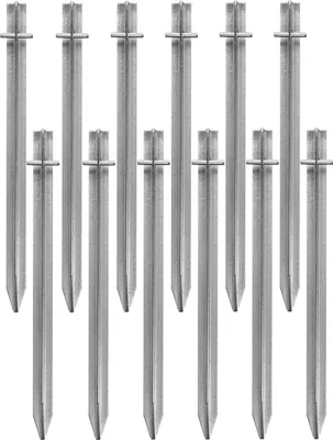 Obrázek produktu pro T-kolíky 12 kusů 40 cm z kovu na tvrdý podklad - extra silné stanové kolíky z pozinkované oceli - robustní kolíky pro stan, pavilon, kempování, kotvení do země, outdoor
