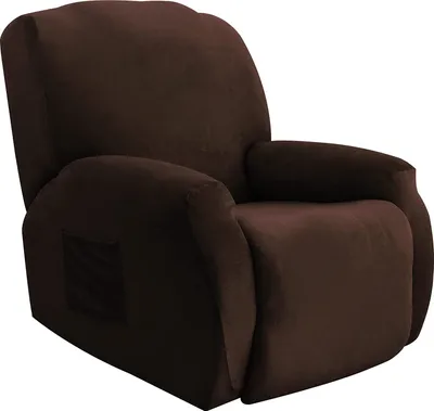 Obrázek produktu pro Topchances Stretch Cover for Recliner Armchair Cover, Recliner Chair Cover Armchair Cover for TV Armchair with Side Pocket, 1-sedák, Brown