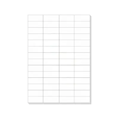 Produktbild von Weißes Etikettenpapier 52,5x21,2 mm A4, 100 Blätter, ungestrichen, permanent haftend, für Laser- und Tintenstrahldrucker