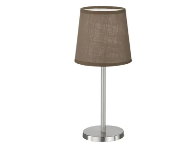 Produktbild von FHL Eve Tischleuchte, Tischlampe E14 Leinen-Stoffschirm braun nickel