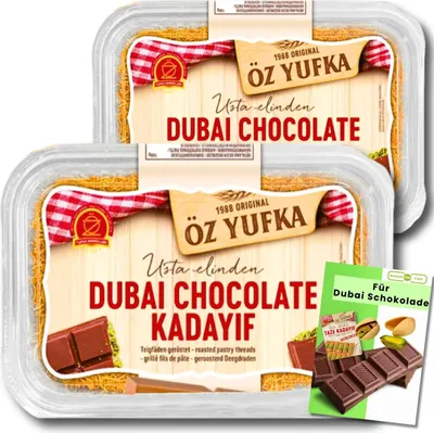 Image de 2x fils de pâte Kadayif grillés - cheveux d'ange prêts à l'emploi - pâtes - Kadaifi Kataifi pour chocolat de Dubaï (2x200g)