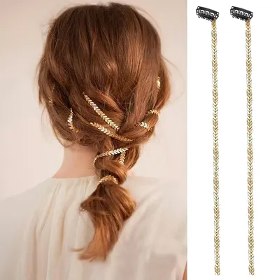 Productafbeelding van 2 Stuks Gouden Haaraccessoires met Vlechten