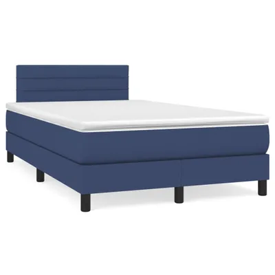 Obrázok produktu pre vidaXL Boxspring posteľ s matracom Modrá 120x200 cm Látka