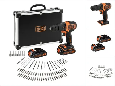 Produktbild von Black + Decker Akku-Schlagbohrschrauber 18 Volt,  80-tlg.-Set