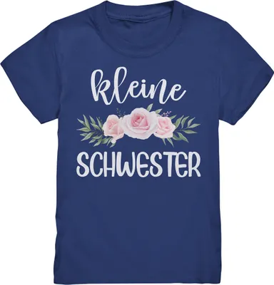 Produktbild von Kleine Schwester T-Shirt Rosen Kleine Schwester Geschenk – Indigo / 134/146 (9-11)