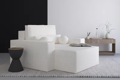 Produktbild von Elegante und Bequeme Chaiselongue für Ihr Wohnzimmer, Liege, Chaiselongue aus Bouclé - Hochwertige Materialien, Modernes Design und Ultimativer Komfort -Chaiselongue Denver - Weiß (Anthology 1)