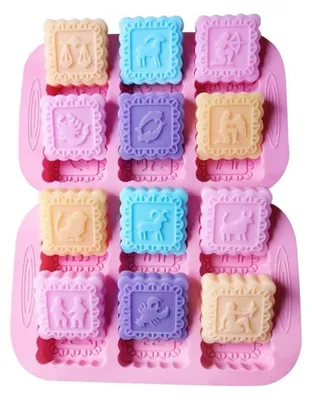 Immagine prodotto di Stampi in silicone a forma di segni zodiacali e costellazioni, ideali per torte, cioccolata, sapone e budini