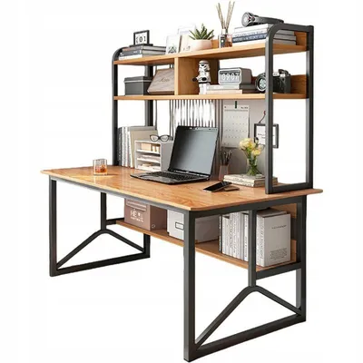 Zdjęcie produktu dla Biurko komputerowe ciemny buk pod laptop loft gamingowe nowoczesne 120 cm