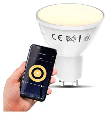 Produktbild von B.K.LICHT LED GU10 5.5W 350LM 2700K LED-Reflektor, Sockel GU10 / GZ10, 5,5 Watt, Warmweiß, 2700 K, dimmbar, Amazon Alexa / Google Home,6kWh/1000h