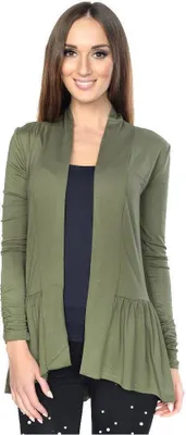 Produktbild von Damen Sweats Umhang Cardigan Blazer Poncho; Khaki 2XL/3XL