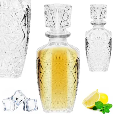Zdjęcie produktu dla Karafka Butelka Szklana 800ml z Korkiem na Wino Whisky Nalewki Prezent