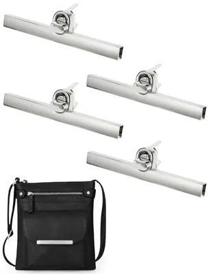 4 Metall-Taschenverschlüsse, Haken-Schloss, Drehverschlüsse, silber, DIY