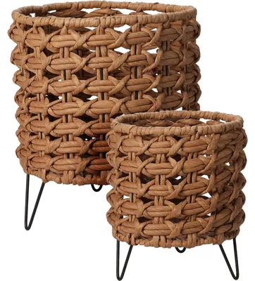 Produktbild von ProGarden Übertopf auf Beinen boho 2er Set braun