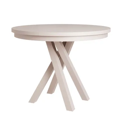 Produktbild von IDOHOME-Ausziehbarer Esstisch LORIEN rund 100–140 cm Kaschmir mit Metallbeinen Tisch Küchentisch Esszimmertisch