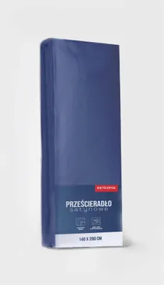 Produktbild von Satin Spannbettlaken 220x200 Mikrofaser Marineblau