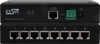 Imagen del producto de Exsys EX-61008: Convertidor Ethernet a 8 puertos RS-232/422/485. (Ethernet - RS-232)