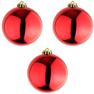 Productafbeelding van 3 stuks XXL kerstbal, rode kerstballen, diameter 20 cm