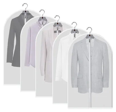 Produktbild von Transparente Kleidersäcke zum Aufhängen von Kleidung, Kleiderschutzbeutel mit Reißverschluss für Mäntel, Jacken und Hemden