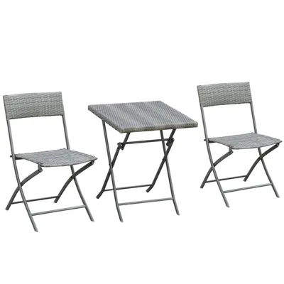 Produktbild von Polyrattan Bistroset für 2 Personen,Rattan Gartenmöbel Sitzgruppe,Gartenmöbel,ideal für Balkon & Terrasse