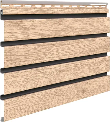 Produktbild von VOX Fassadenpaneele Außenlamellen 3D-Holzdekor FRONTO - Wasserfest und UV-Beständig - Für Fassade und Balkon - 295x28,3cm - 10er Set - Eiche hell